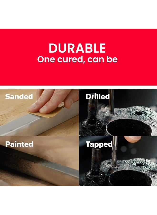 Xpro X-PRO 99 Epoxy Steel 4 Minute Kwik-Set Cold Weld Adhesive, 2oz (57g) Kit, Heavy Duty Resin & Hardener for Metal Repair, Steel, Iron, Aluminum, Stone & Concrete, Fuel Resistant, Industrial Strength Gap Filler, Sealant & Thread Fixer - Image 4